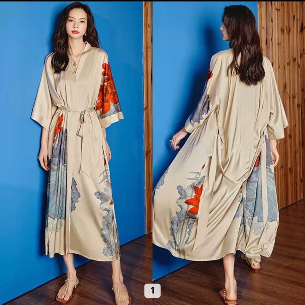 Floral Kimono Dress with Belt